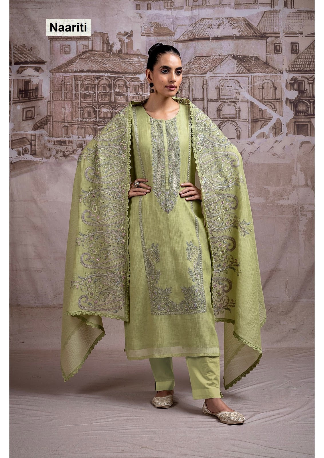Hirneet 2715 Naariti Mul Chanderi Pant Style Suits Supplier