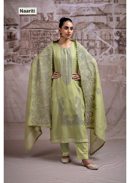 Hirneet 2715 Naariti Mul Chanderi Pant Style Suits Supplier