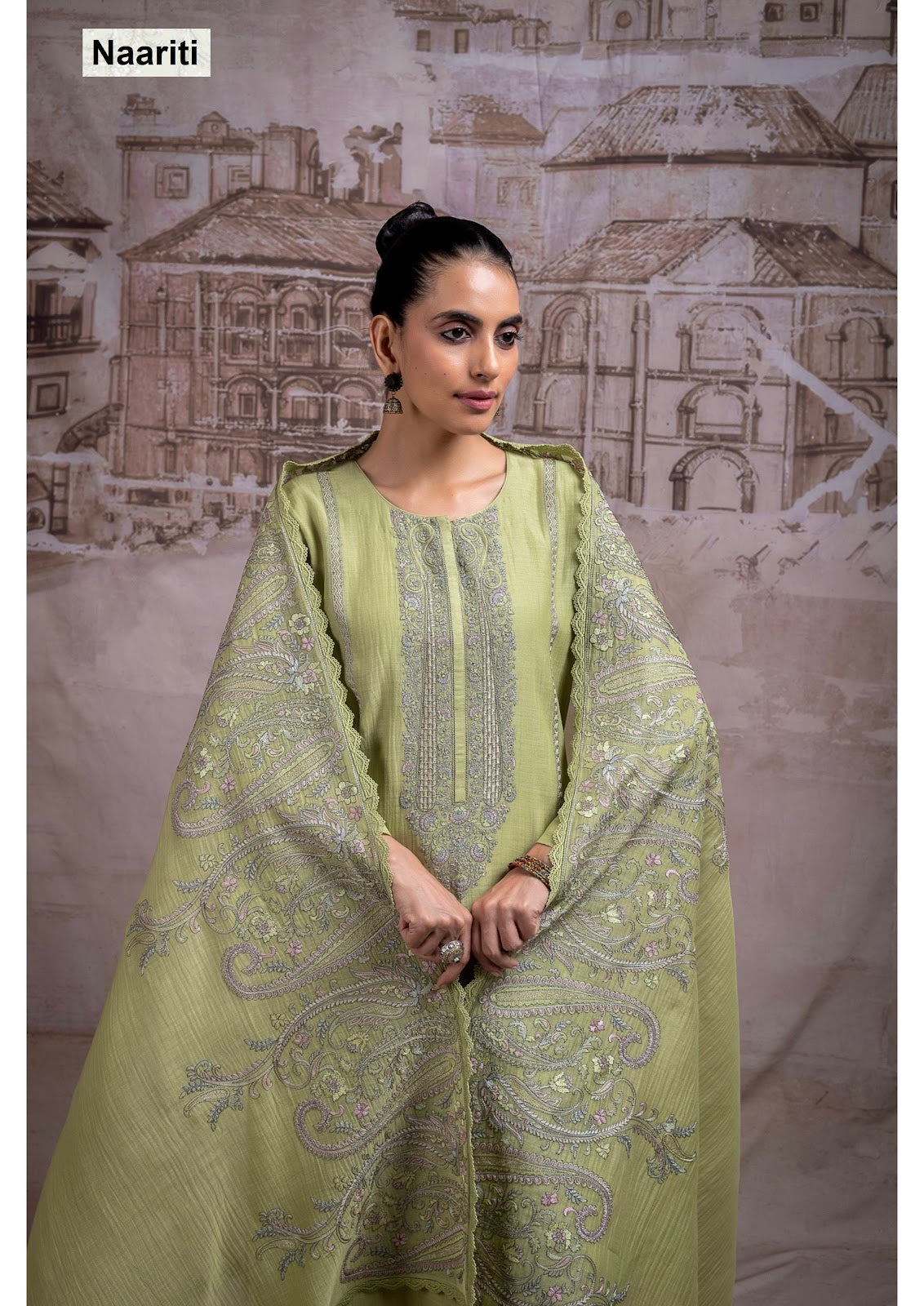 Hirneet 2715 Naariti Mul Chanderi Pant Style Suits Supplier
