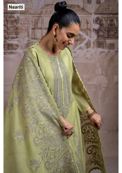 Hirneet 2715 Naariti Mul Chanderi Pant Style Suits Supplier