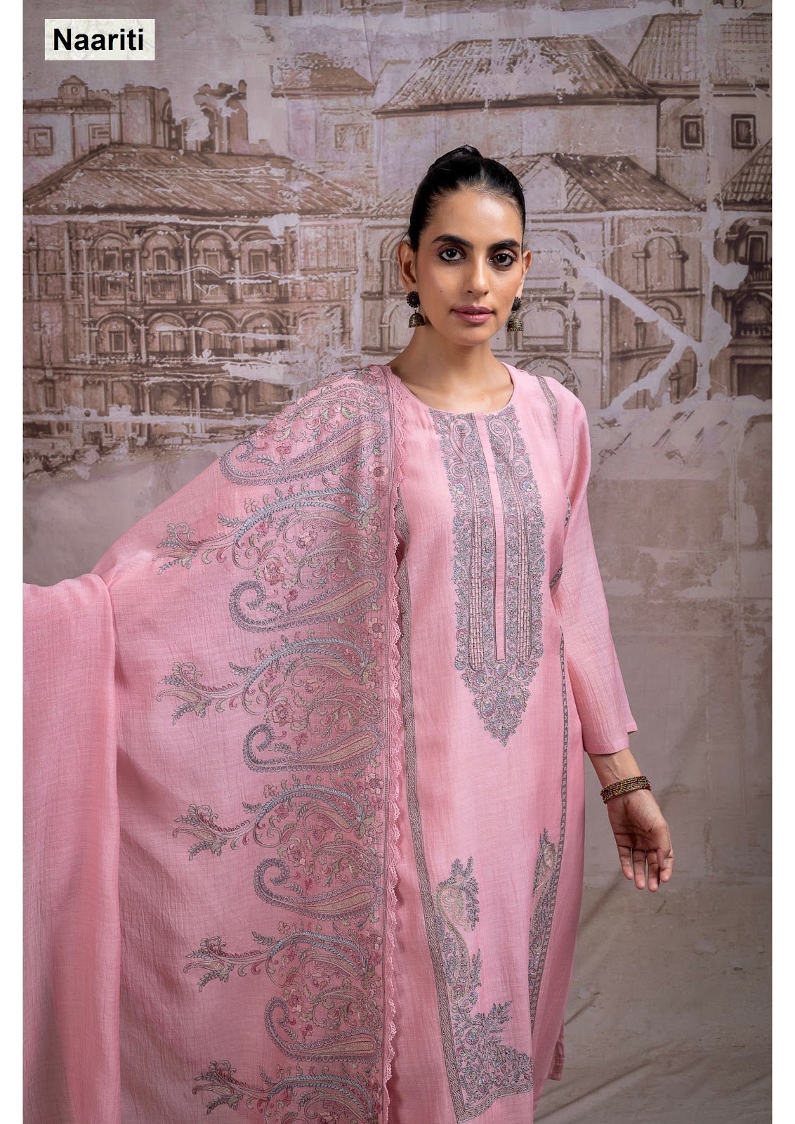Hirneet 2715 Naariti Mul Chanderi Pant Style Suits Supplier