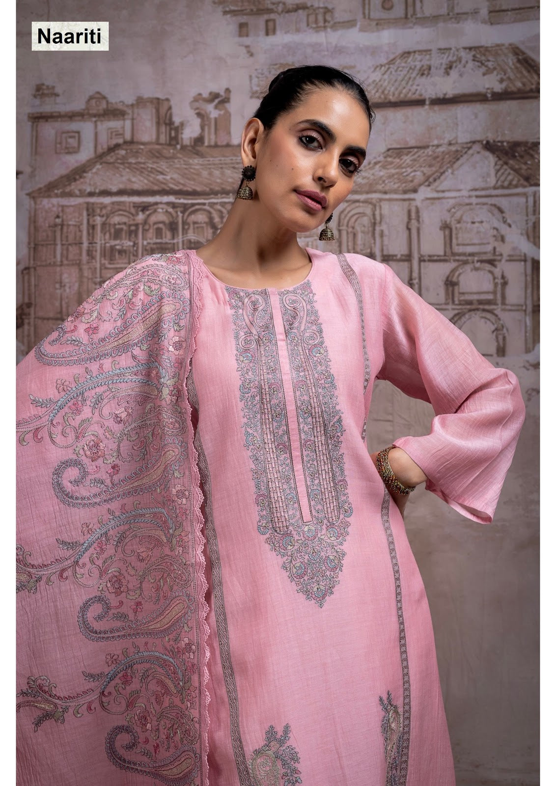 Hirneet 2715 Naariti Mul Chanderi Pant Style Suits Supplier