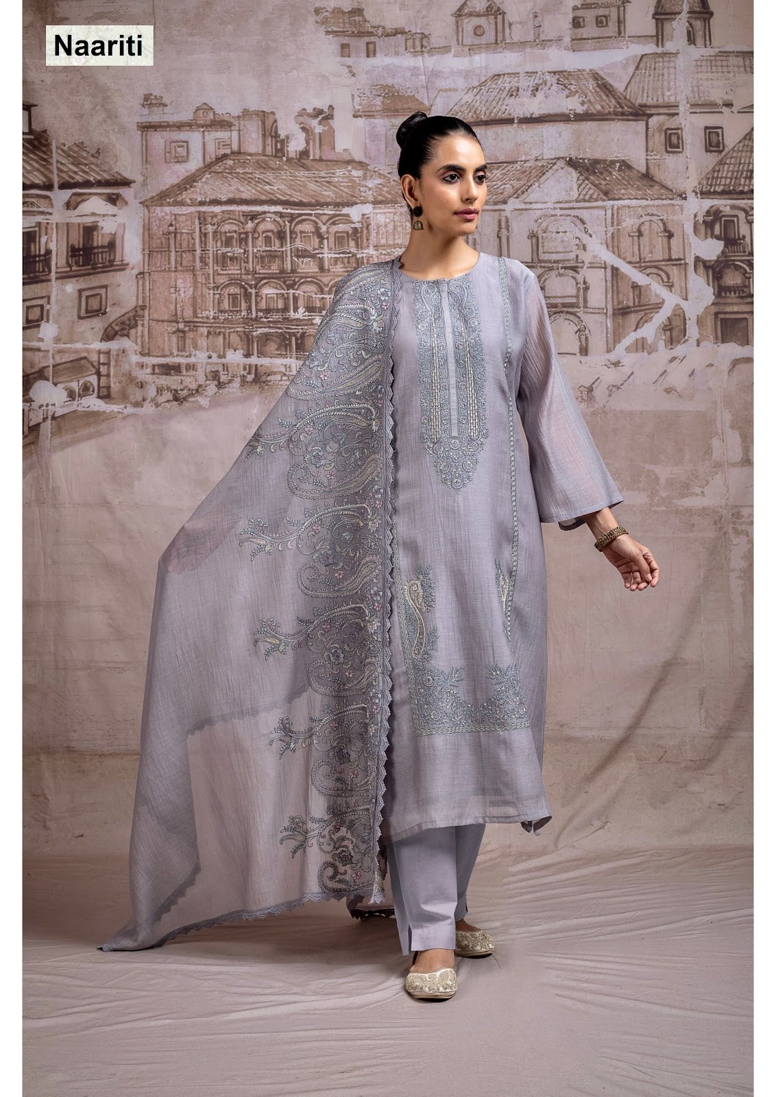 Hirneet 2715 Naariti Mul Chanderi Pant Style Suits Supplier
