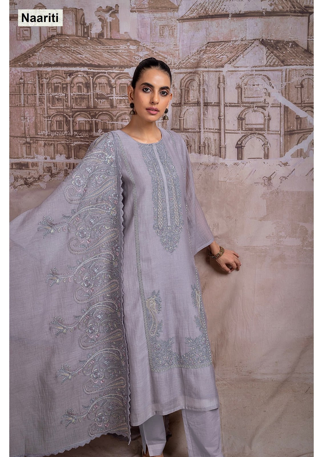 Hirneet 2715 Naariti Mul Chanderi Pant Style Suits Supplier