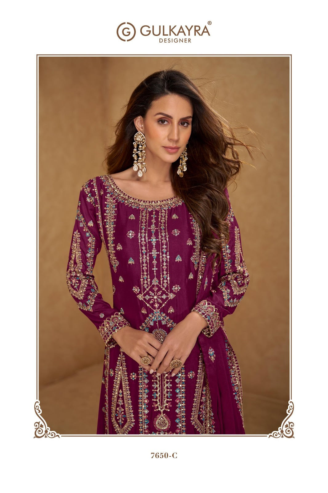 Hirni Gulkayra Designer Chinnon Readymade Plazzo Style Suits Manufacturer Gujarat
