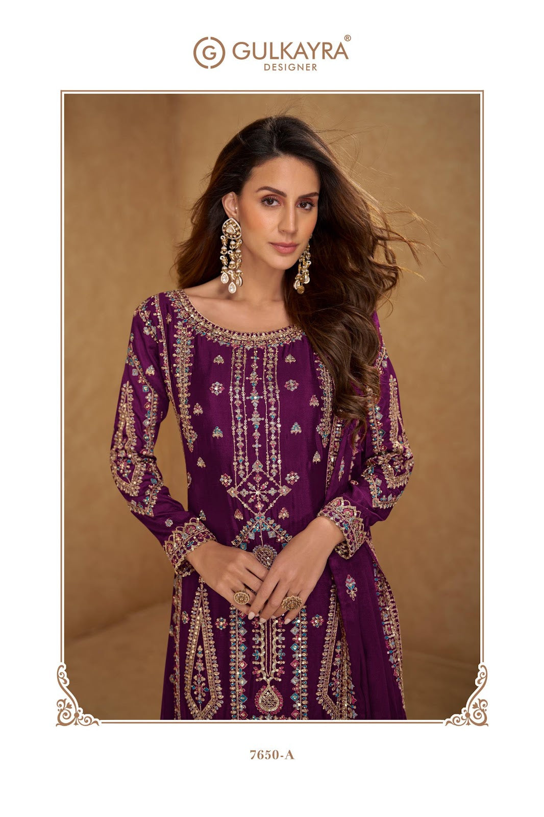 Hirni Gulkayra Designer Chinnon Readymade Plazzo Style Suits Manufacturer Gujarat