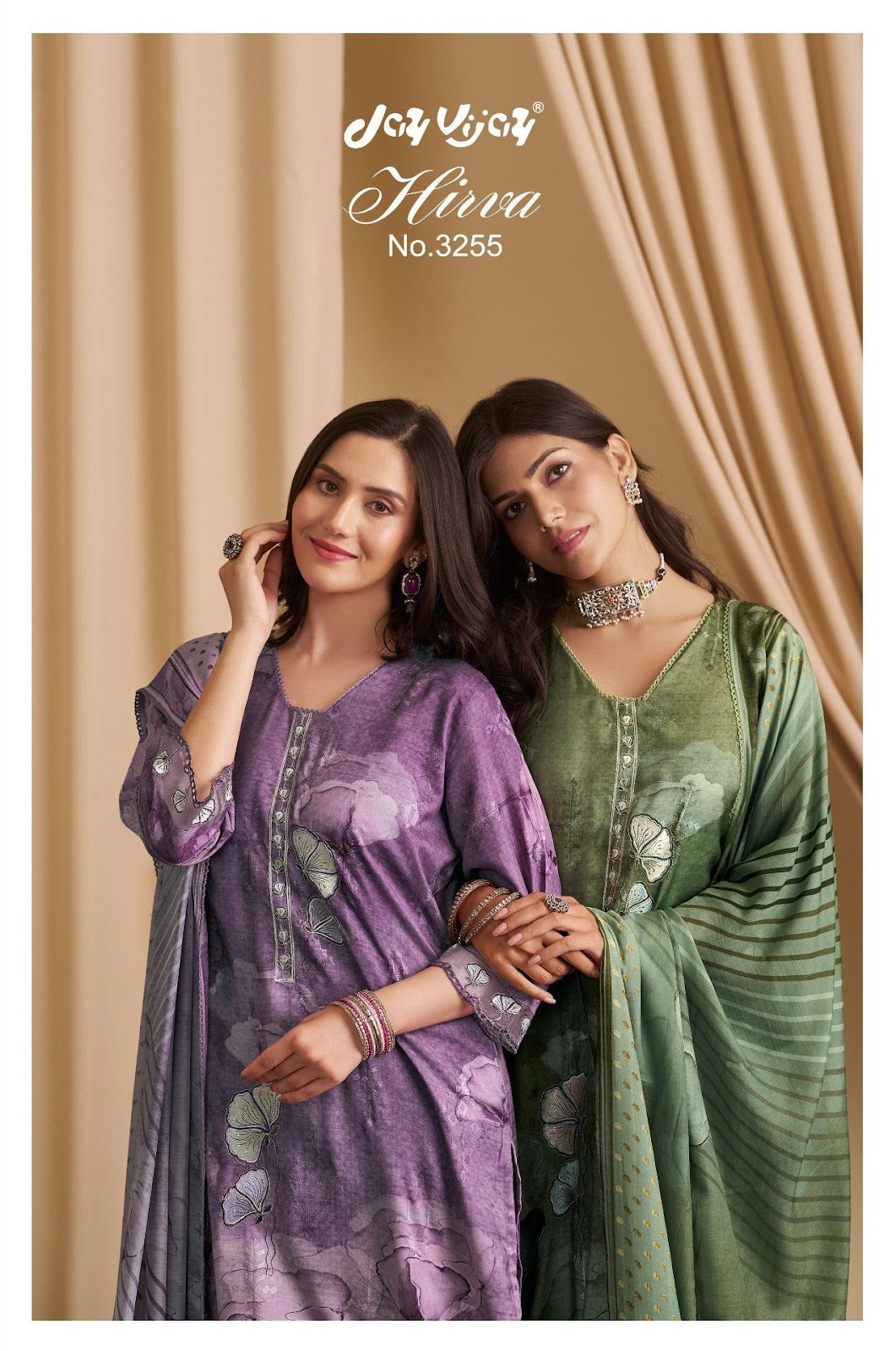 Hirva 3255 Jay Vijay Moga Silk Pant Style Suits Manufacturer Gujarat