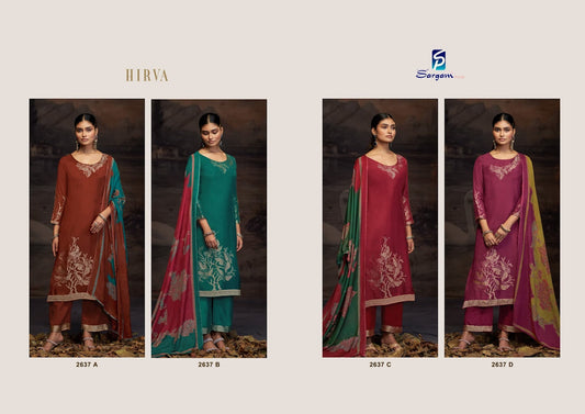 Hirva Sargam Prints Pure Bemberg Muslin Pant Style Suits Manufacturer