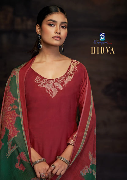Hirva Sargam Prints Pure Bemberg Muslin Pant Style Suits Manufacturer