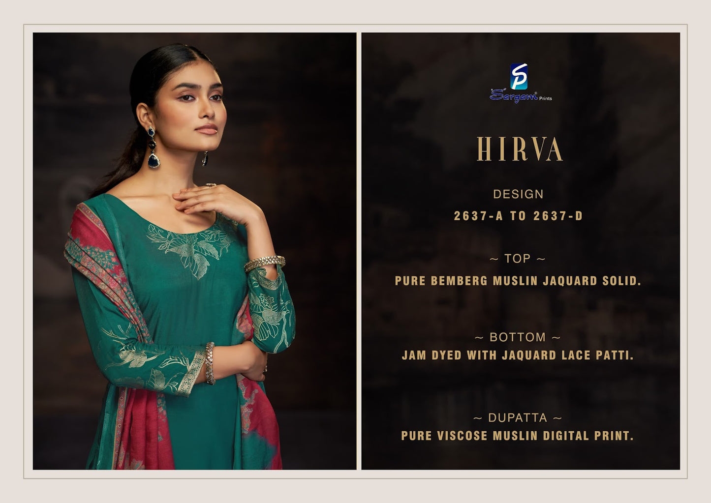 Hirva Sargam Prints Pure Bemberg Muslin Pant Style Suits Manufacturer