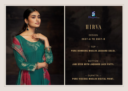 Hirva Sargam Prints Pure Bemberg Muslin Pant Style Suits Manufacturer