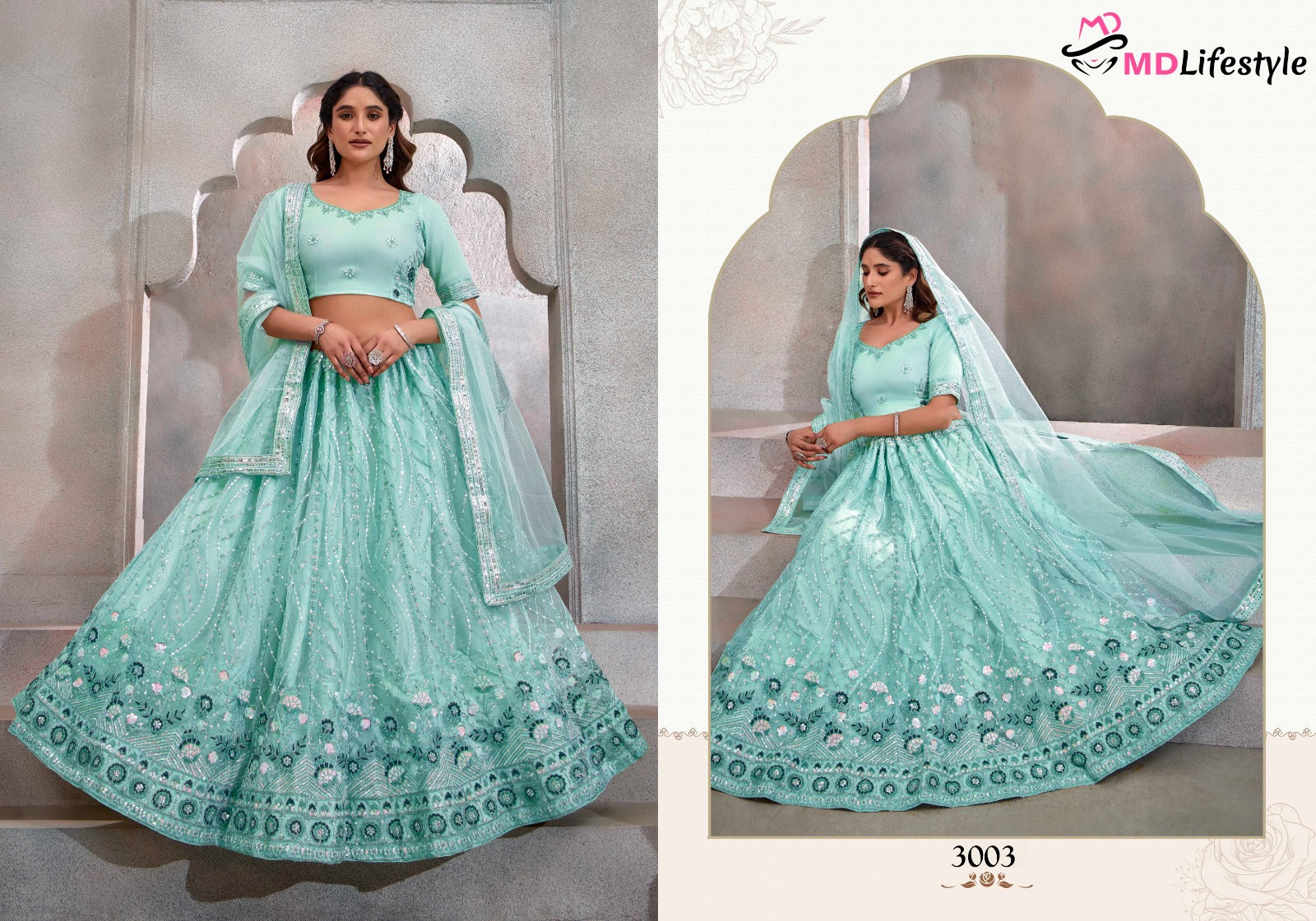 Hirwa Vol 1 Md Lifestyle Butterfly Net Lehenga Choli Manufacturer Ahmedabad