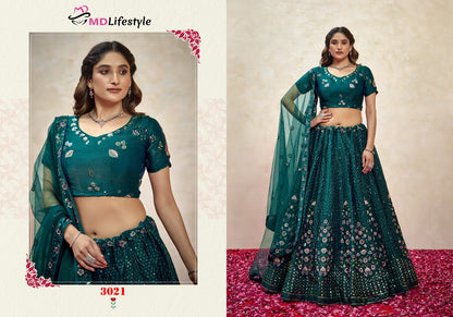 Hirwa Vol 3 Md Lifestyle Silk Lehenga Choli Supplier Ahmedabad
