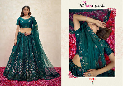 Hirwa Vol 3 Md Lifestyle Silk Lehenga Choli Supplier Ahmedabad