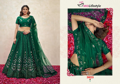 Hirwa Vol 3 Md Lifestyle Silk Lehenga Choli Supplier Ahmedabad