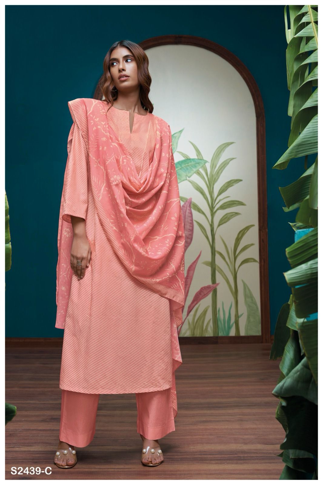 Hisha-2439 Ganga Premium Cotton Plazzo Style Suits