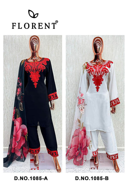 Hit 1085 Ab Florent Georgette Pakistani Readymade Suits Wholesaler Ahmedabad