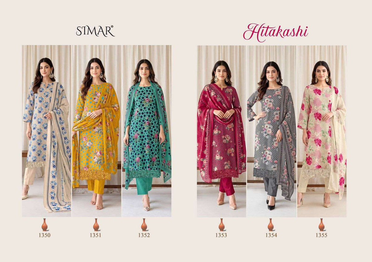 Hitakashi Simar Viscose Muslin Pant Style Suits Supplier Gujarat