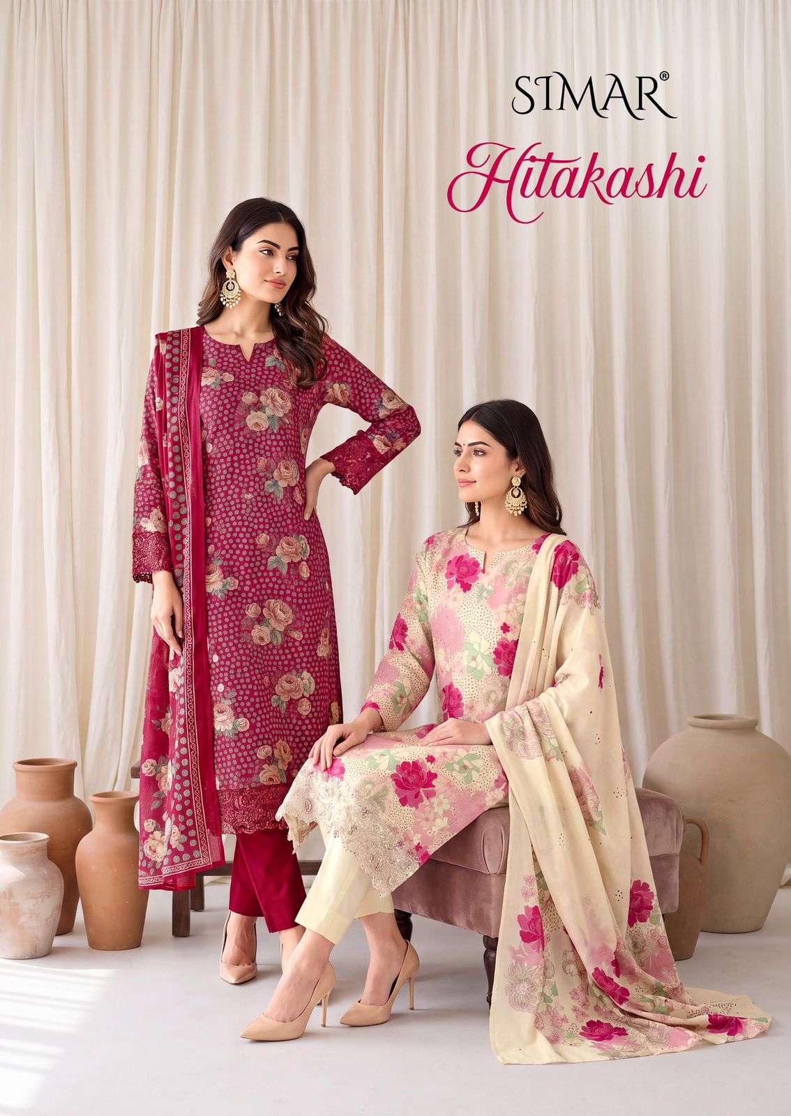 Hitakashi Simar Viscose Muslin Pant Style Suits Supplier Gujarat