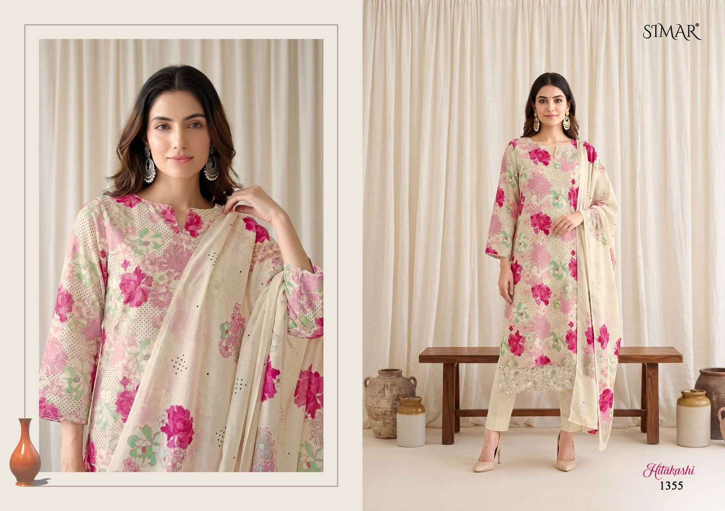 Hitakashi Simar Viscose Muslin Pant Style Suits Supplier Gujarat