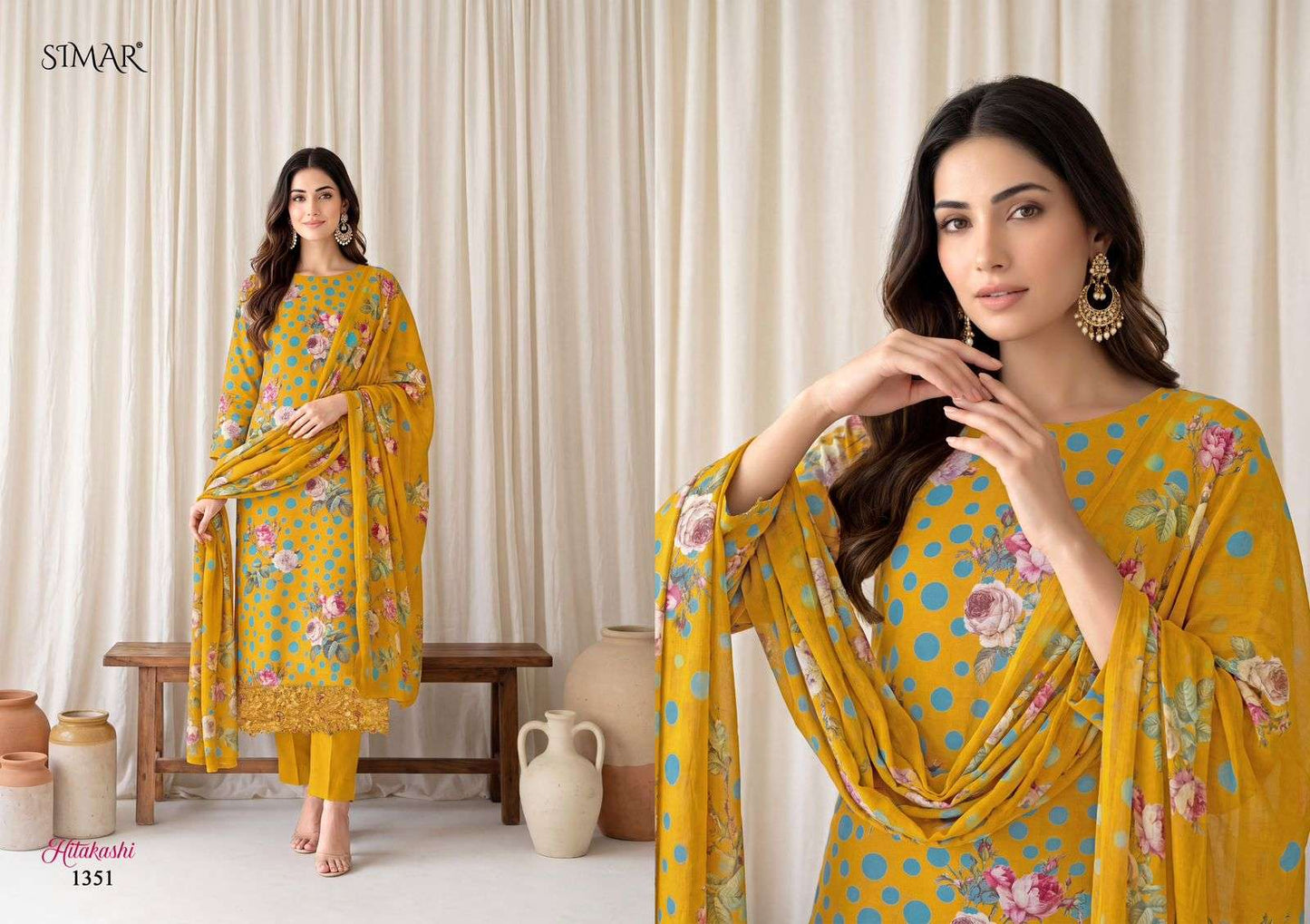 Hitakashi Simar Viscose Muslin Pant Style Suits Supplier Gujarat