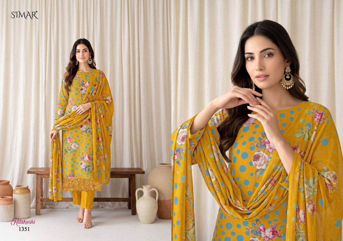 Hitakashi Simar Viscose Muslin Pant Style Suits Supplier Gujarat
