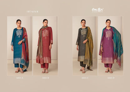 Hitakshi Omtex Silk Jacquard Pant Style Suits Manufacturer