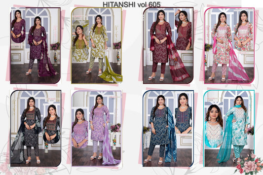 Hitanshi Vol 605 Girinemi Capsule Readymade Pant Style Suits Wholesale Price