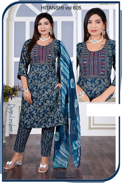 Hitanshi Vol 605 Girinemi Capsule Readymade Pant Style Suits Wholesale Price