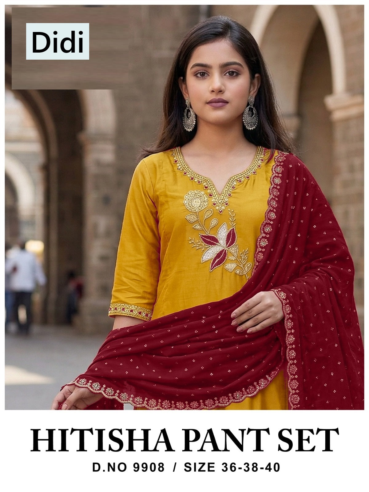 Hitisha Dn 9908 Didi Vichitra Silk Girls Readymade Pant Suits Manufacturer India
