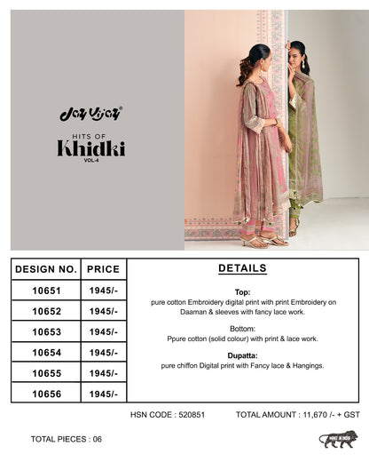 Hits Of Khidki Vol 4 Jay Vijay Cotton Pant Style Suits Wholesaler Ahmedabad