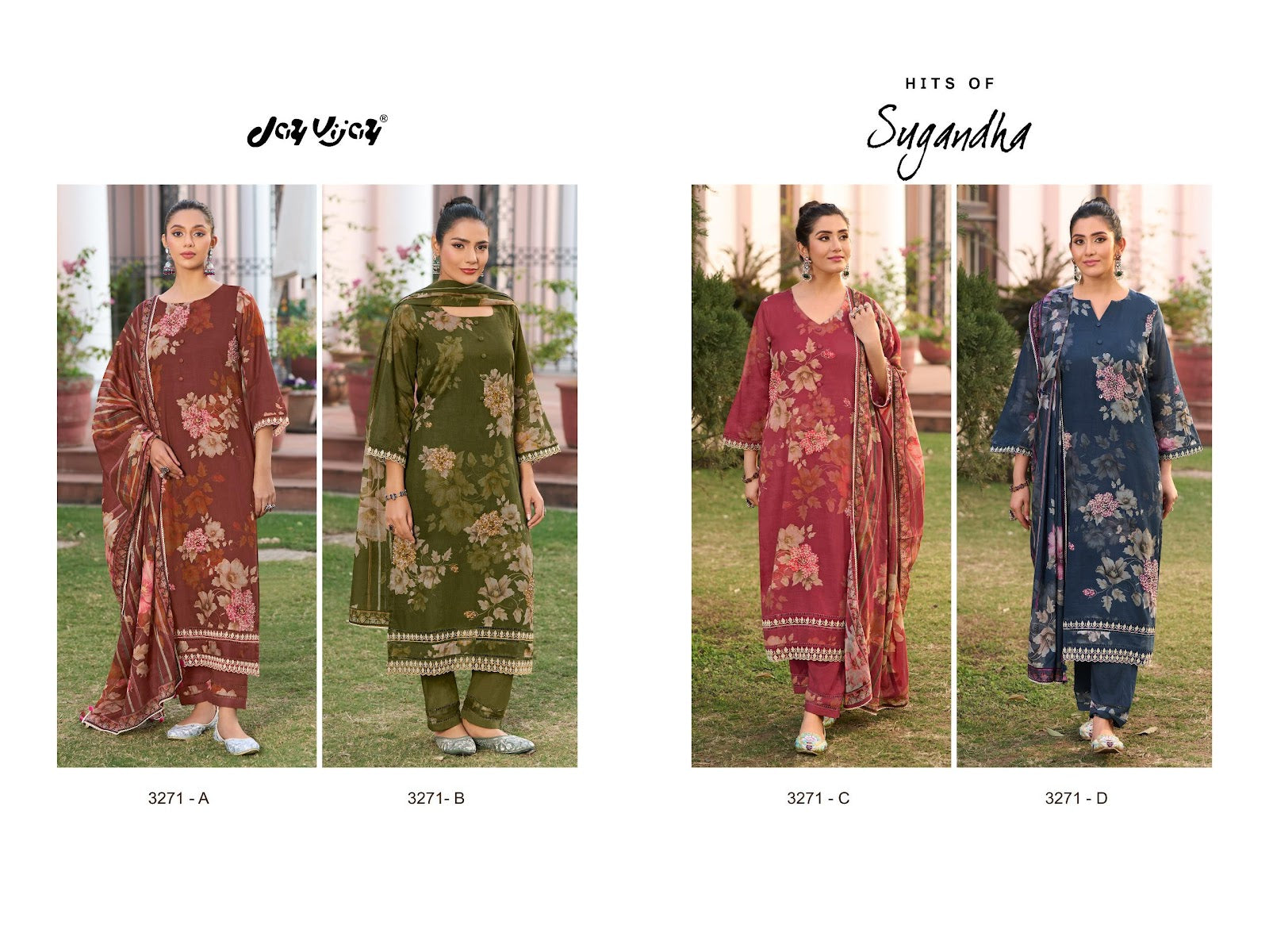 Hits Of Sugandha Jay Vijay Mal Mal Pant Style Suits Wholesaler Ahmedabad