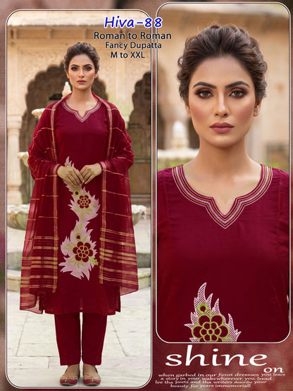 Hiva Infinity Roman Readymade Pant Style Suits Manufacturer Ahmedabad