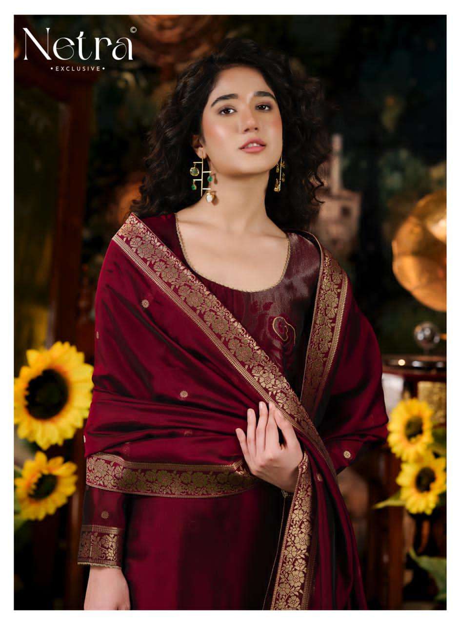 Hiva Netra Woven Silk Pant Style Suits Manufacturer India