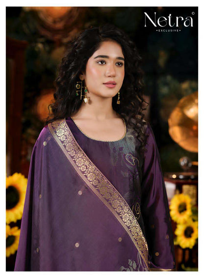 Hiva Netra Woven Silk Pant Style Suits Manufacturer India