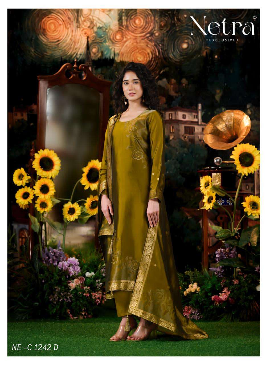 Hiva Netra Woven Silk Pant Style Suits Manufacturer India