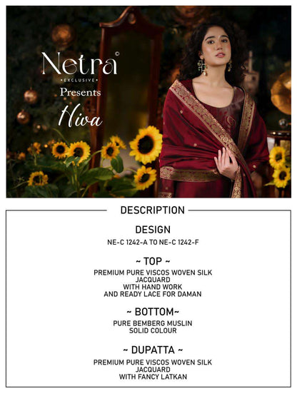 Hiva Netra Woven Silk Pant Style Suits Manufacturer India