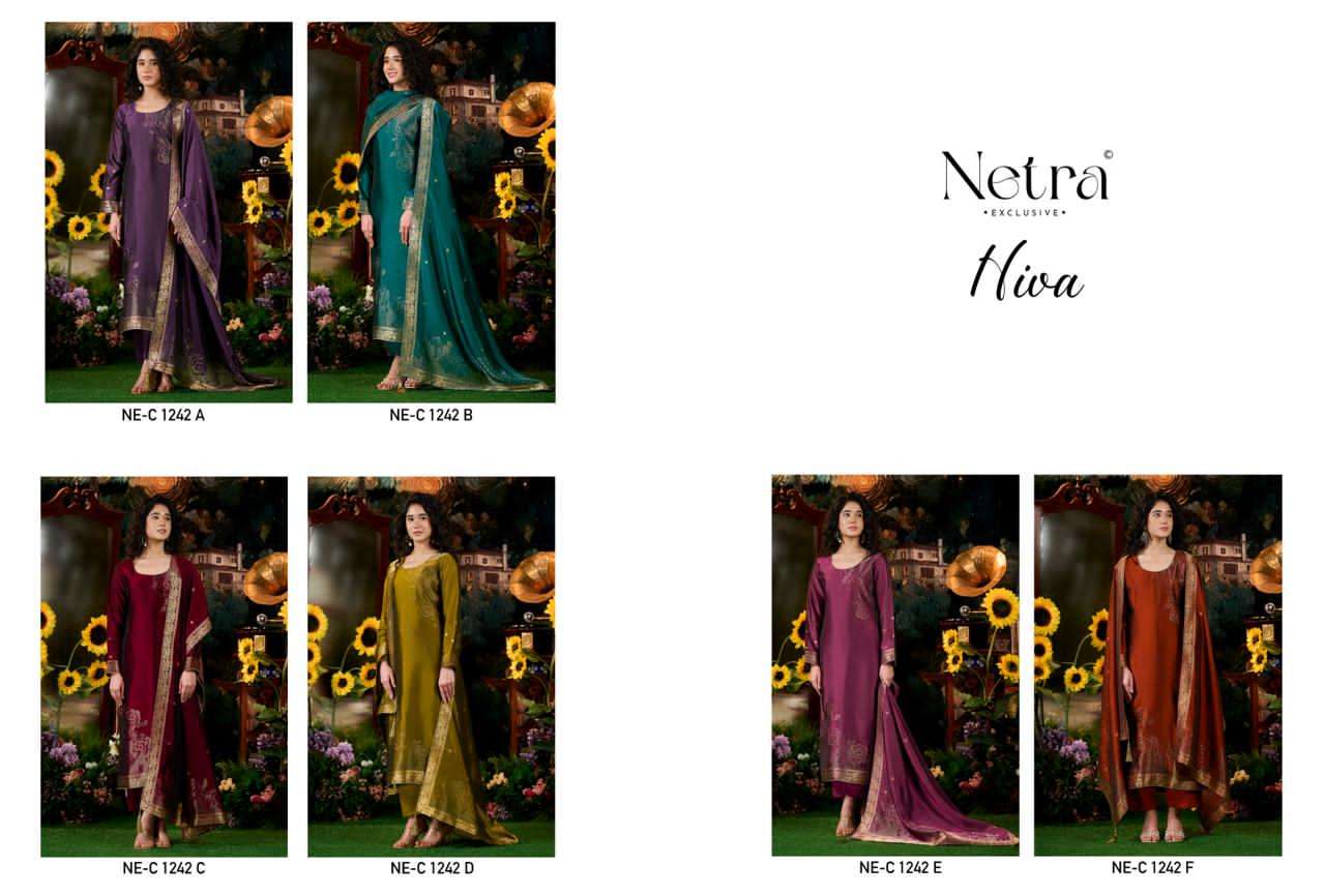 Hiva Netra Woven Silk Pant Style Suits Manufacturer India