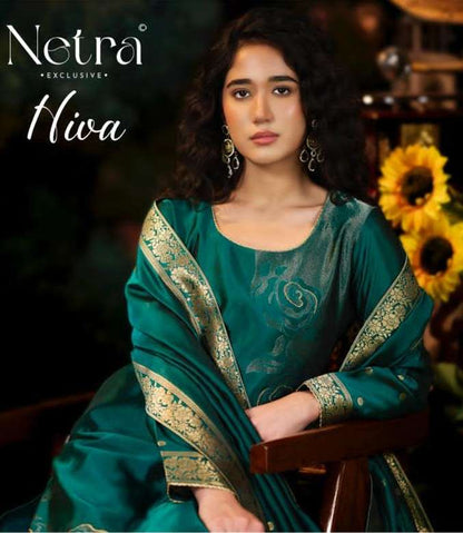 Hiva Netra Woven Silk Pant Style Suits Manufacturer India