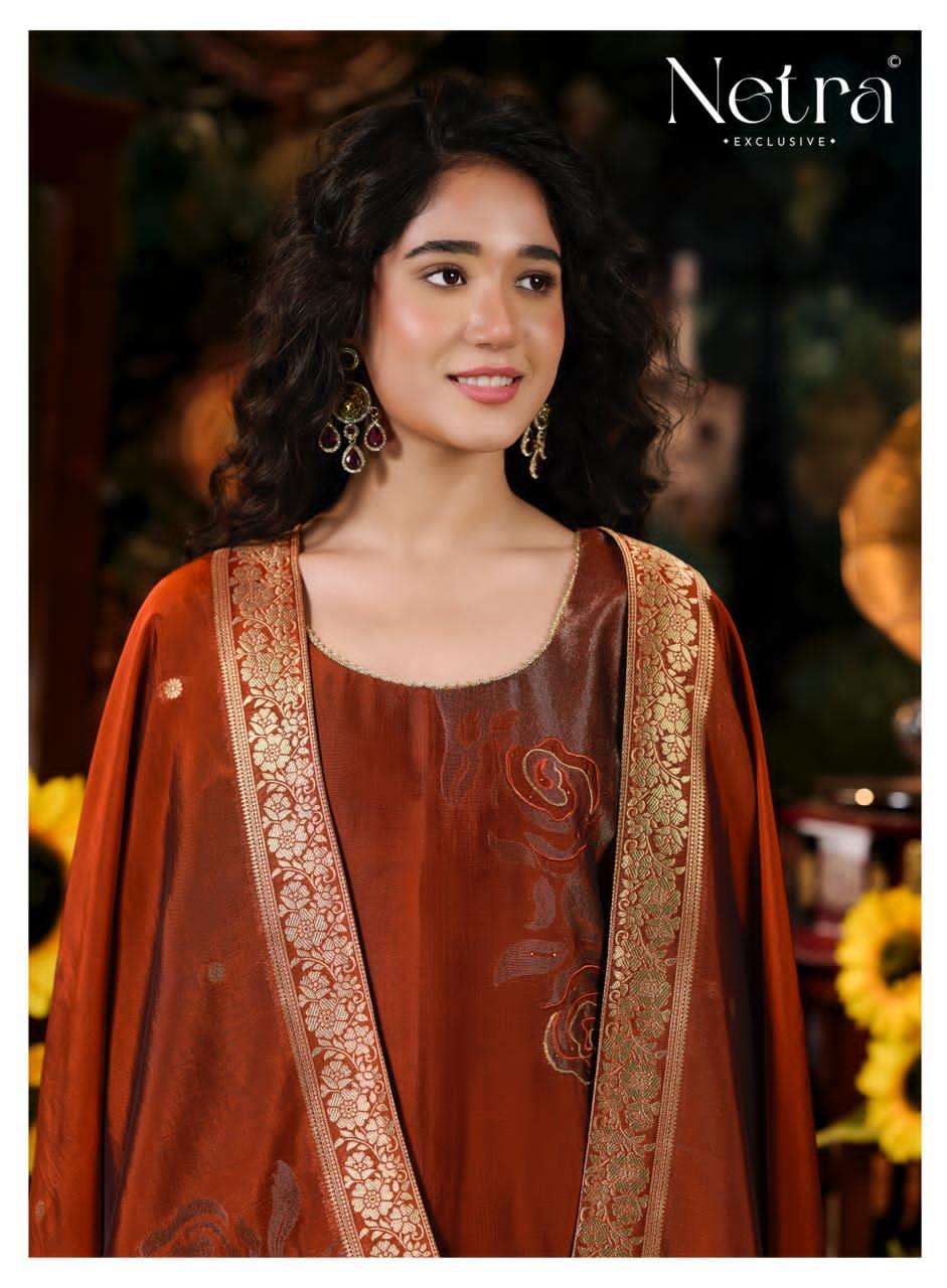 Hiva Netra Woven Silk Pant Style Suits Manufacturer India