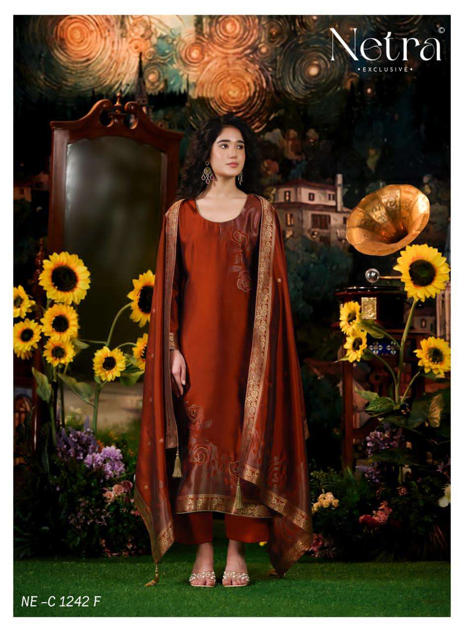 Hiva Netra Woven Silk Pant Style Suits Manufacturer India