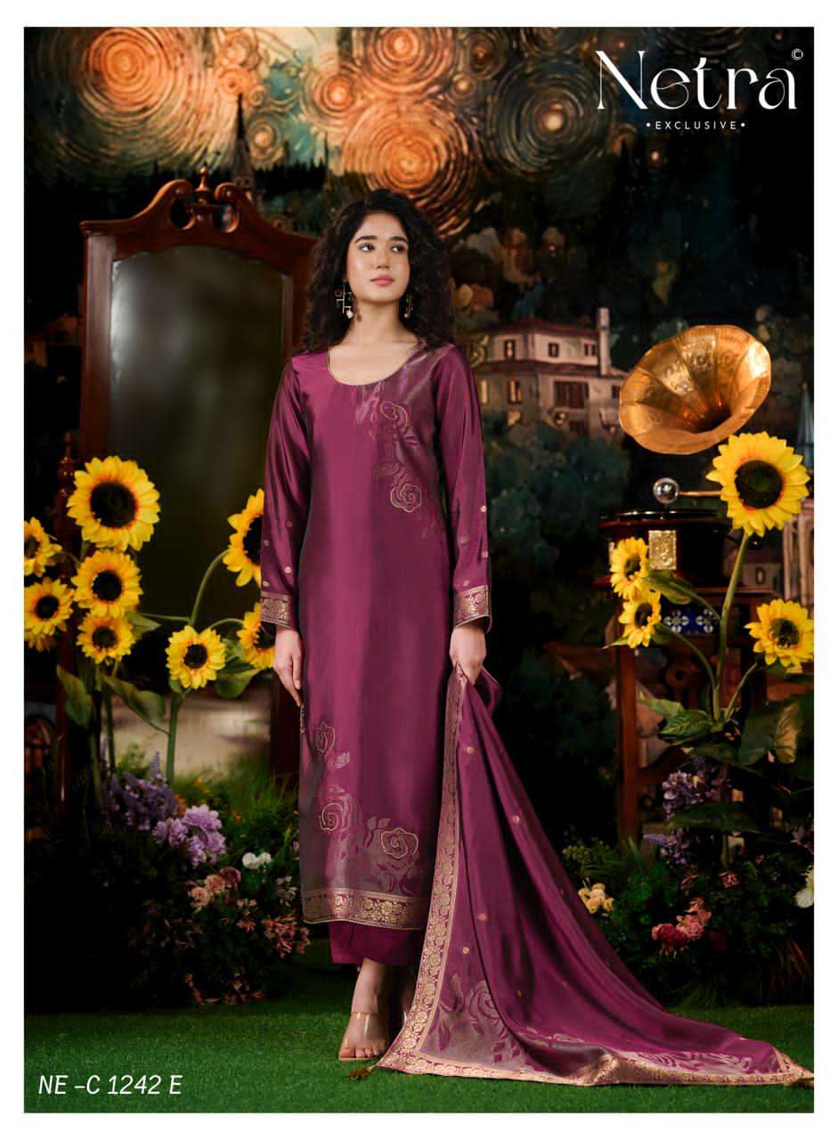 Hiva Netra Woven Silk Pant Style Suits Manufacturer India