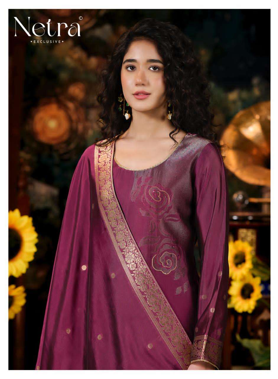 Hiva Netra Woven Silk Pant Style Suits Manufacturer India