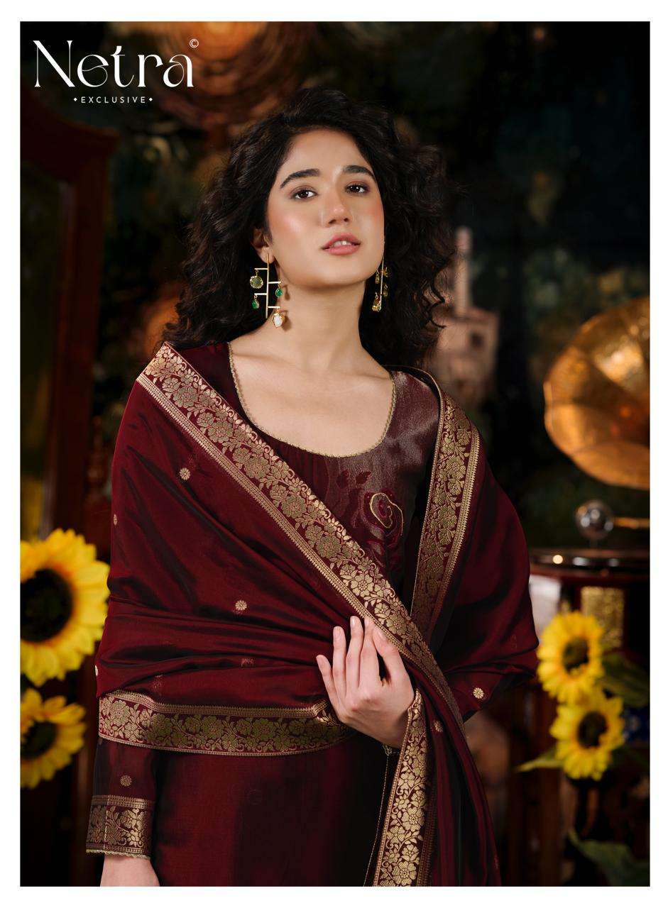 Hiva Vol 2 Netra Woven Silk Pant Style Suits Wholesale Rate