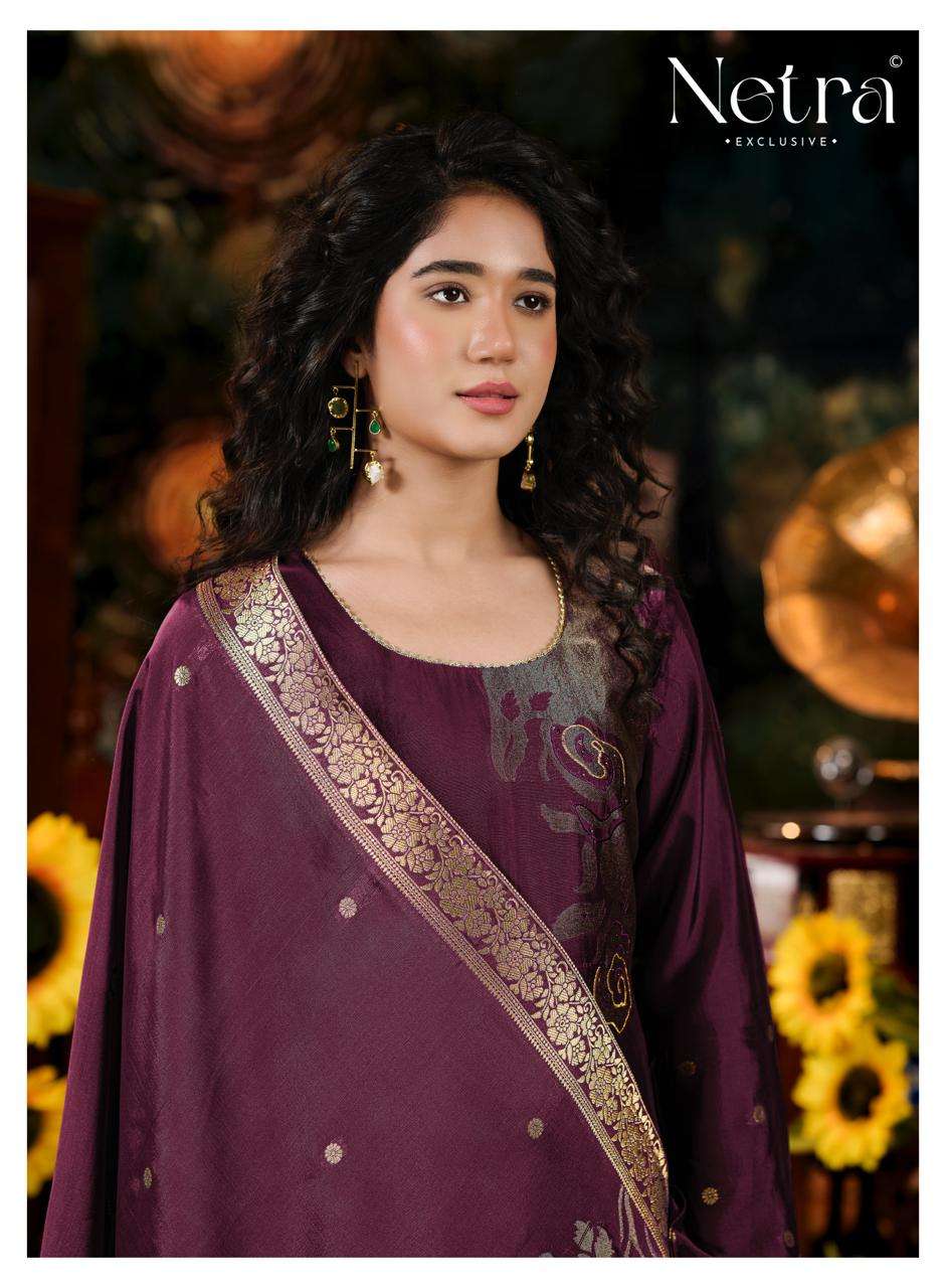 Hiva Vol 2 Netra Woven Silk Pant Style Suits Wholesale Rate