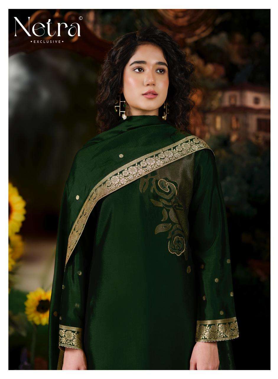 Hiva Vol 2 Netra Woven Silk Pant Style Suits Wholesale Rate
