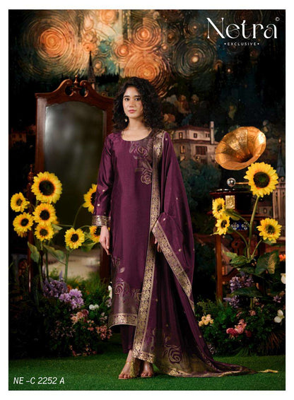 Hiva Vol 2 Netra Woven Silk Pant Style Suits Wholesale Rate