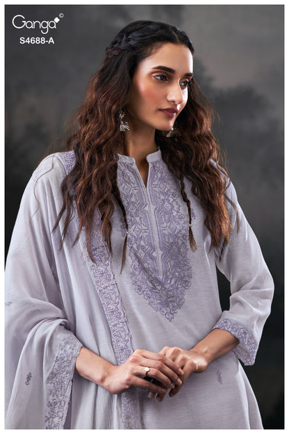 Hivira 4688 Ganga Mul Chanderi Plazzo Style Suits Supplier Ahmedabad