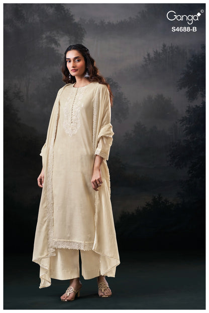 Hivira 4688 Ganga Mul Chanderi Plazzo Style Suits Supplier Ahmedabad
