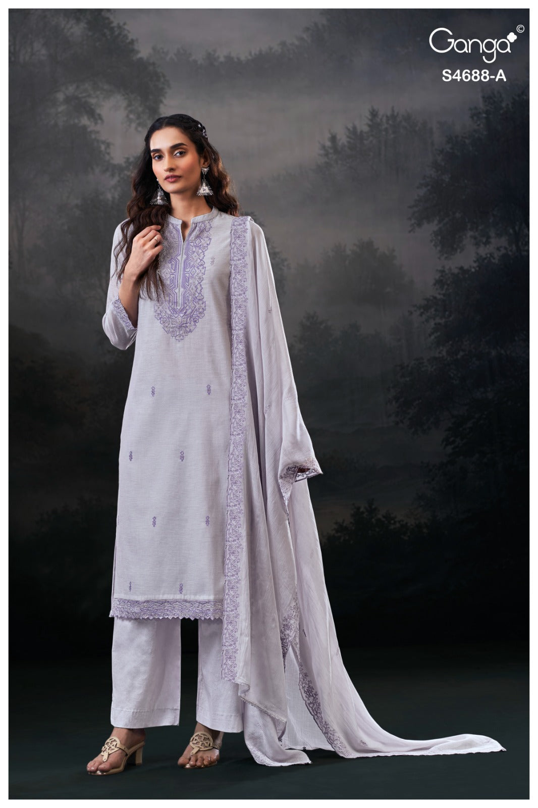 Hivira 4688 Ganga Mul Chanderi Plazzo Style Suits Supplier Ahmedabad